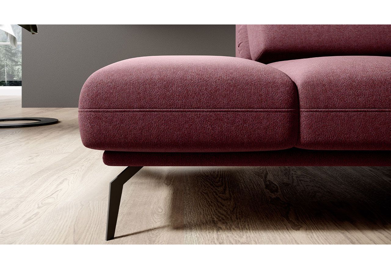 Komfortowy narożnik wolnostojący FIUME z regulowanym oparciem oraz obrotowym siedziskiem