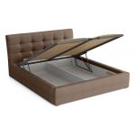 Pikowane łóżko tapicerowane z opcją materaca do sypialni - DREAM