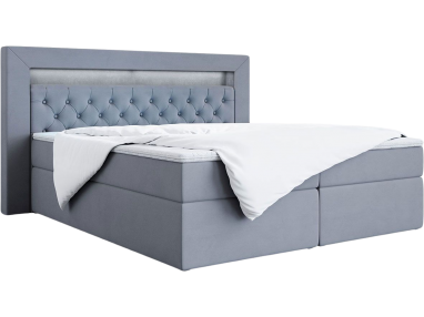 Wygodne i nowoczesne łóżko kontynentalne 120x200 z opcją wyboru materaca i tkaniny - GOLD 6 / Casablanca 20573 - szary