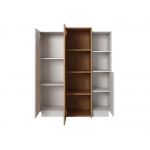 Nowoczesna, trzydrzwiowa komoda do pokoju i salonu - VITUALO / Biały Mat / Dąb Craft Złoty