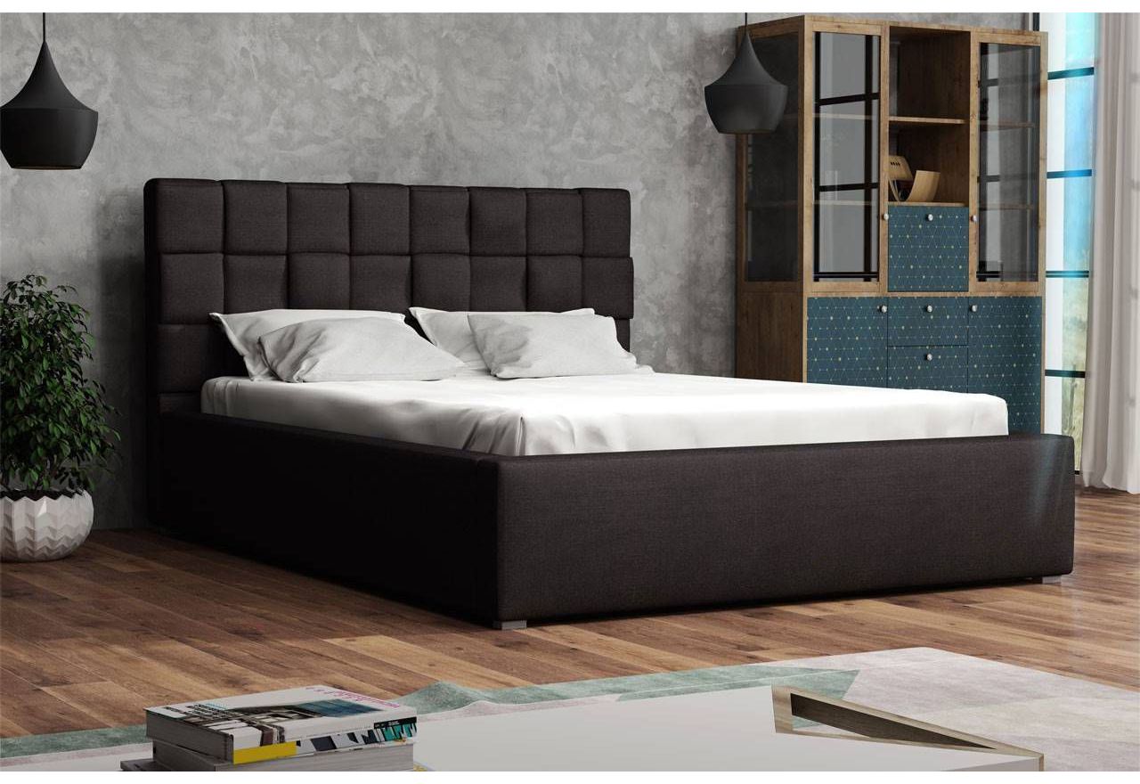 Modne łóżko tapicerowane do sypialni z opcją materaca - MICRO