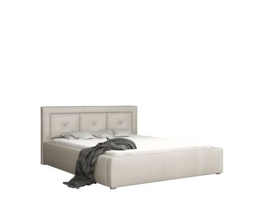 Nowoczesne łóżko tapicerowane z wysokim wezgłowiem - MADERA PLUS