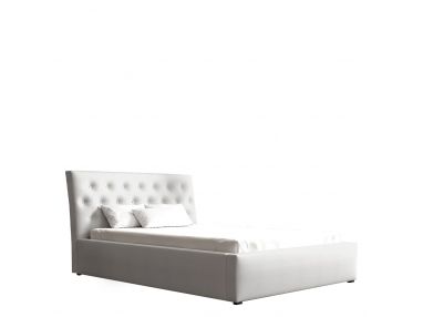 Łóżko tapicerowane z pikowanym wezgłowiem i opcją materaca - PRIMO