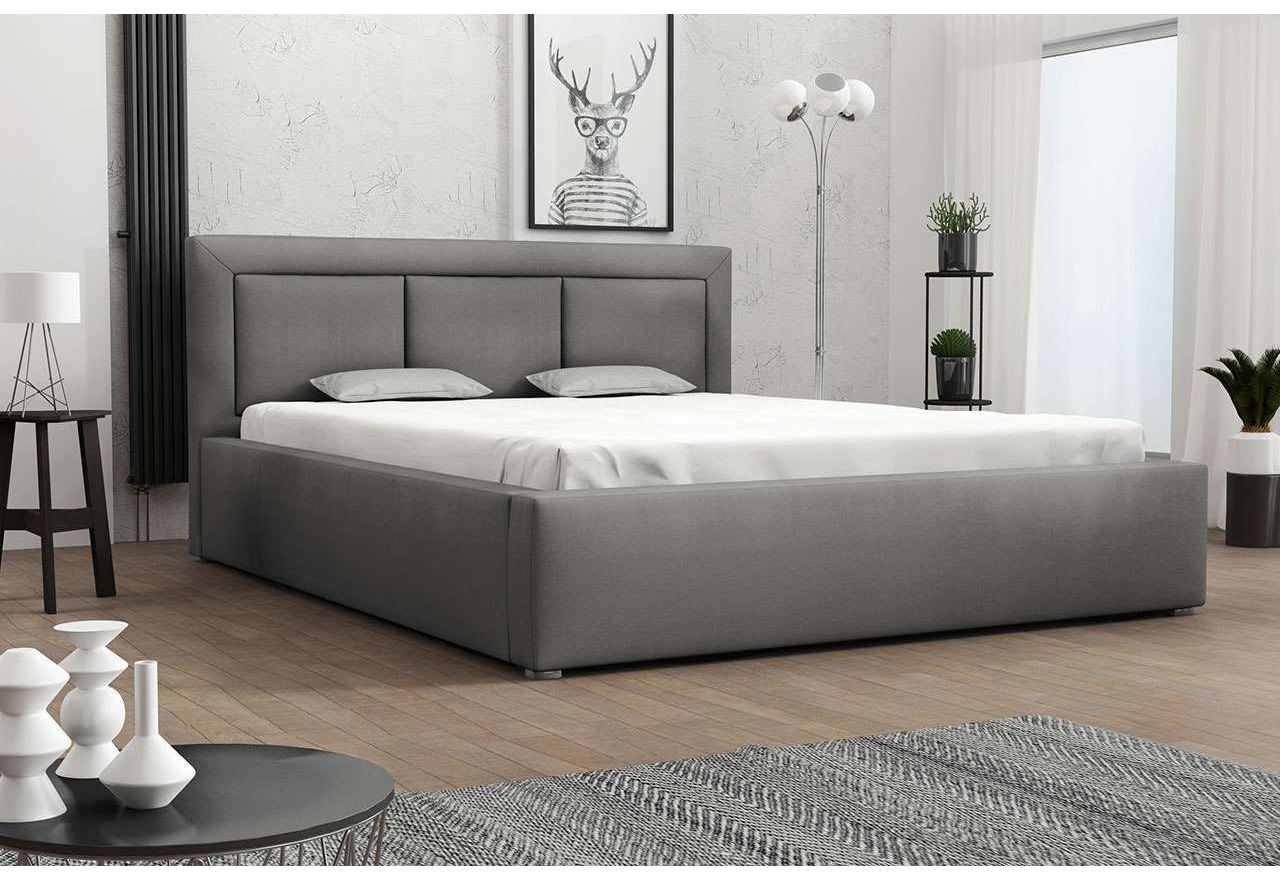 Wygodne duże łóżko tapicerowane do sypialni - MADERA
