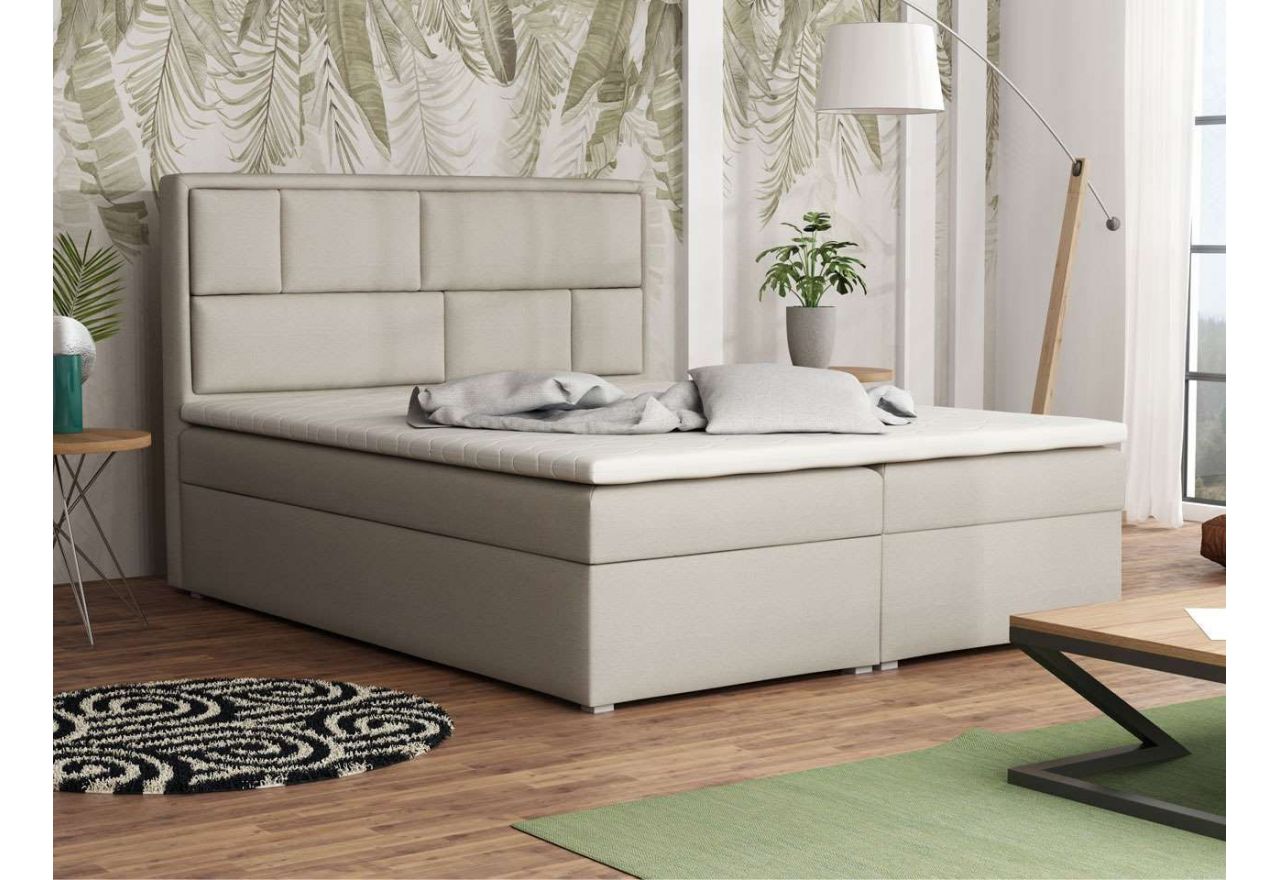 Łóżko kontynentalne w stylu nowoczesnym, z pojemnikiem do sypialni - DAKO BOX