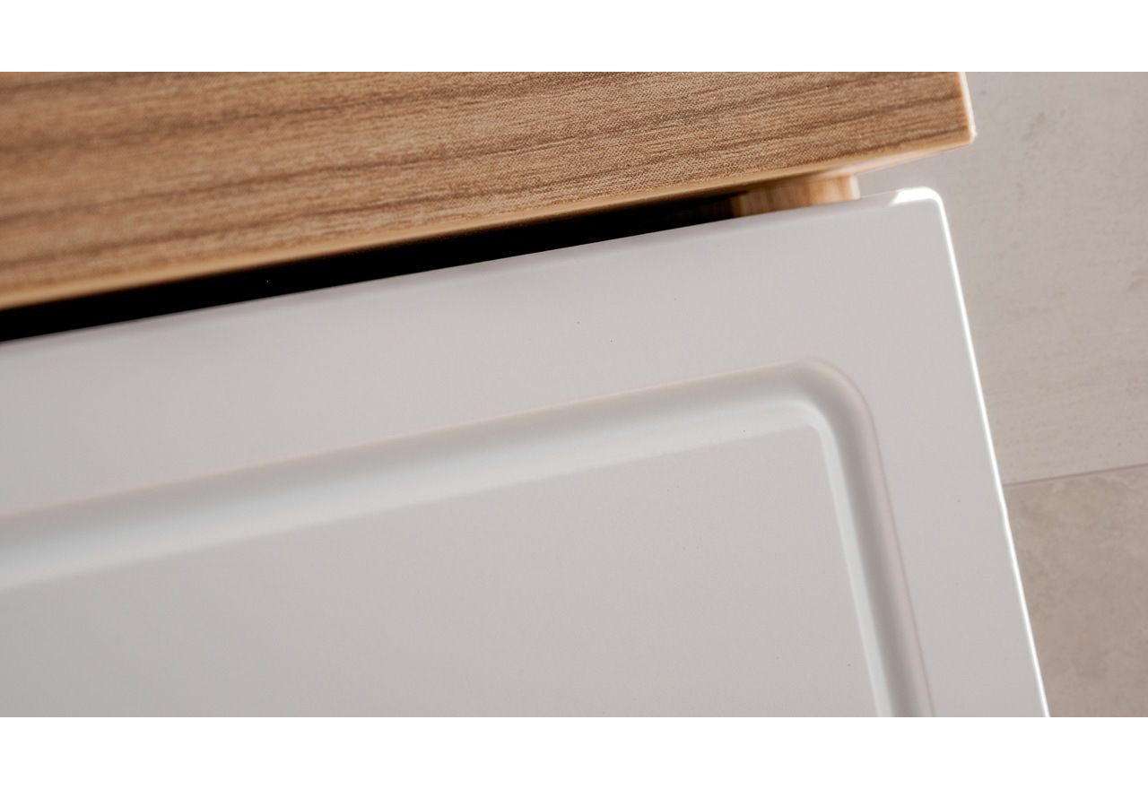 Szafka łazienkowa stojąca pod umywalkę 90 cm - SADLE / Dąb Artisan / Biały Mat