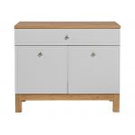 Szafka łazienkowa stojąca pod umywalkę 90 cm - SADLE / Dąb Artisan / Biały Mat