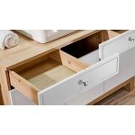 Szafka łazienkowa stojąca pod umywalkę 90 cm - SADLE / Dąb Artisan / Biały Mat