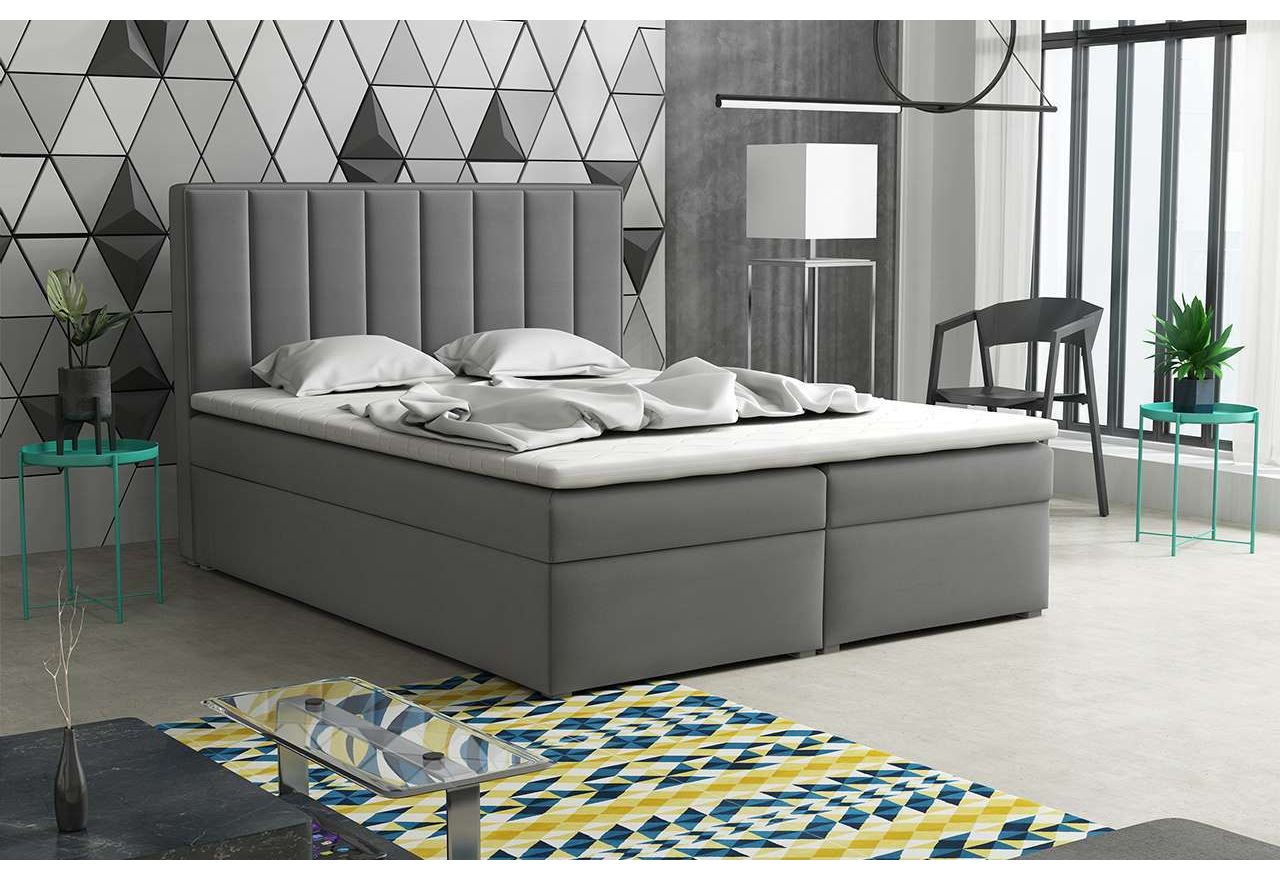 Eleganckie kontynentalne łóżko w nowoczesnym stylu do sypialni z materacem - IBIS BOX