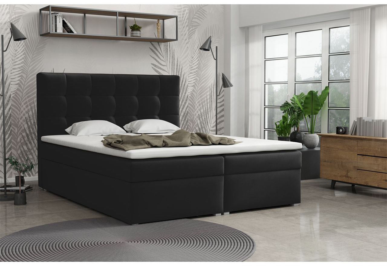 Duże i wygodne łóżko kontynentalne w nowoczesnym stylu do sypialni - DREAM BOX