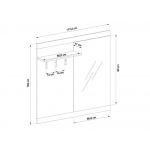 Wieszak, górny panel garderoby na ubranie, do przedpokoju, z półką i lustrem - ARKINA Dąb Evoke / Grafit mat