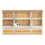 Praktyczna, wisząca szafka łazienkowa z lustrem 120 cm i oświetleniem LED - BELFOR / Biel Alpejska / Dąb Wotan / Lustro