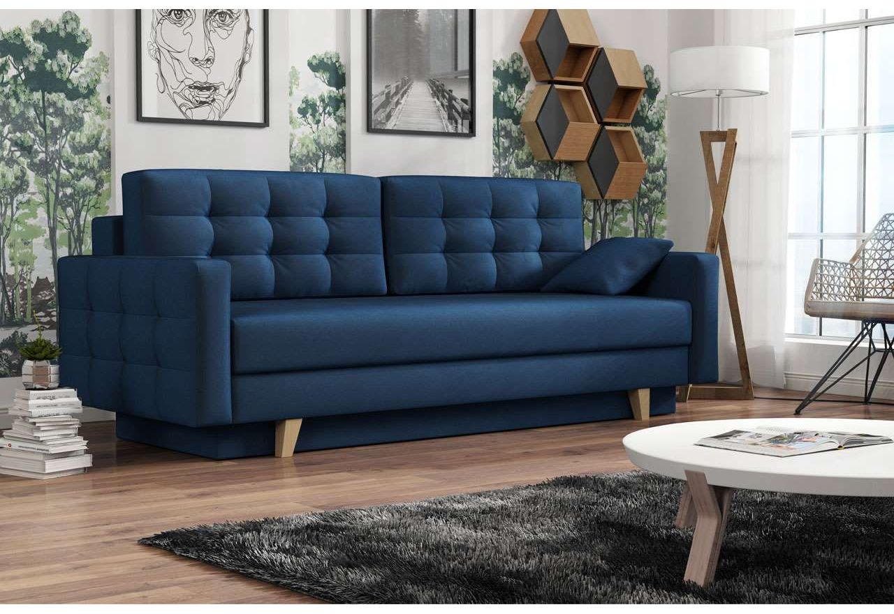 Elegancka sofa w stylu skandynawskim z pikowanymi poduszkami – LITALO