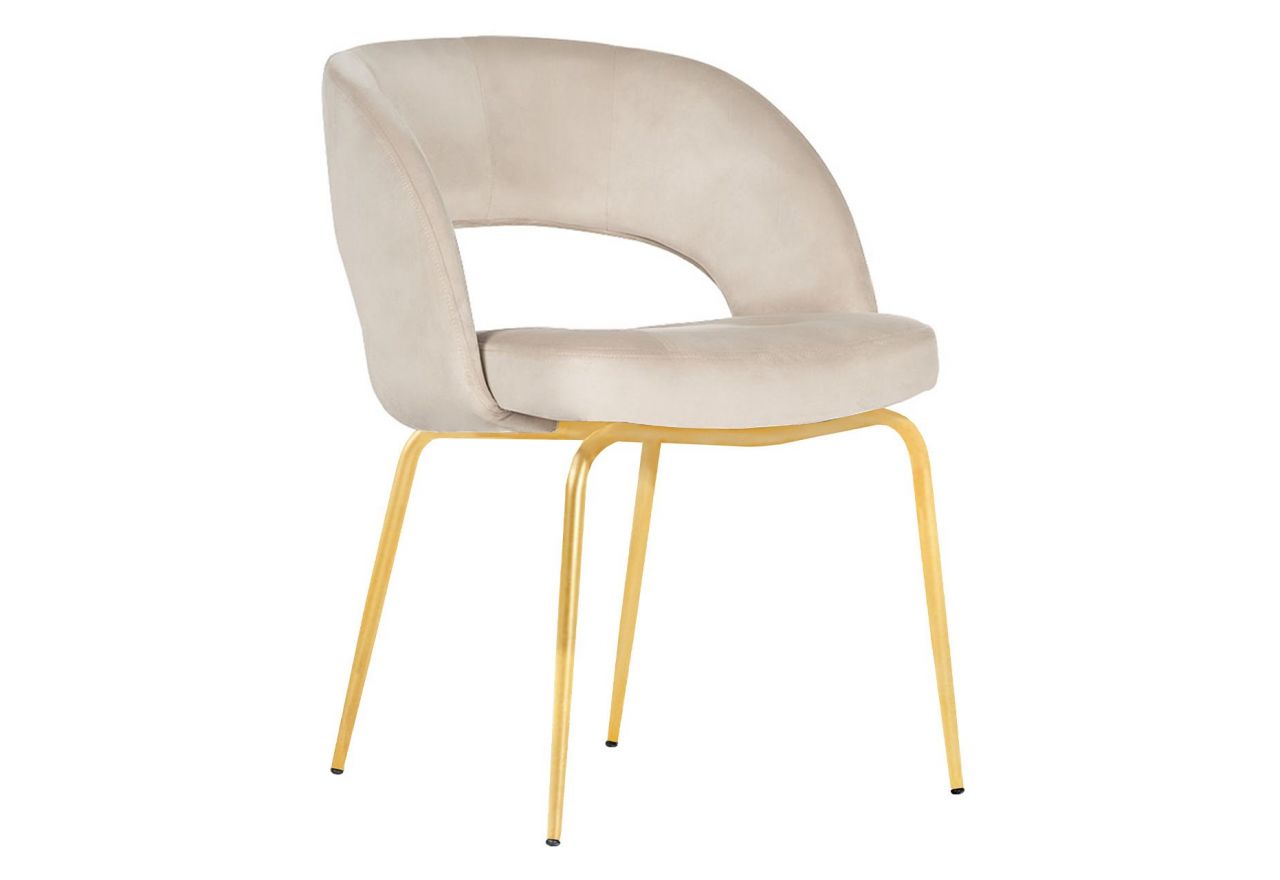 Nowoczesne krzesło w minimalistycznym stylu LIVERA z głębokim oparciem i metalowymi nogami