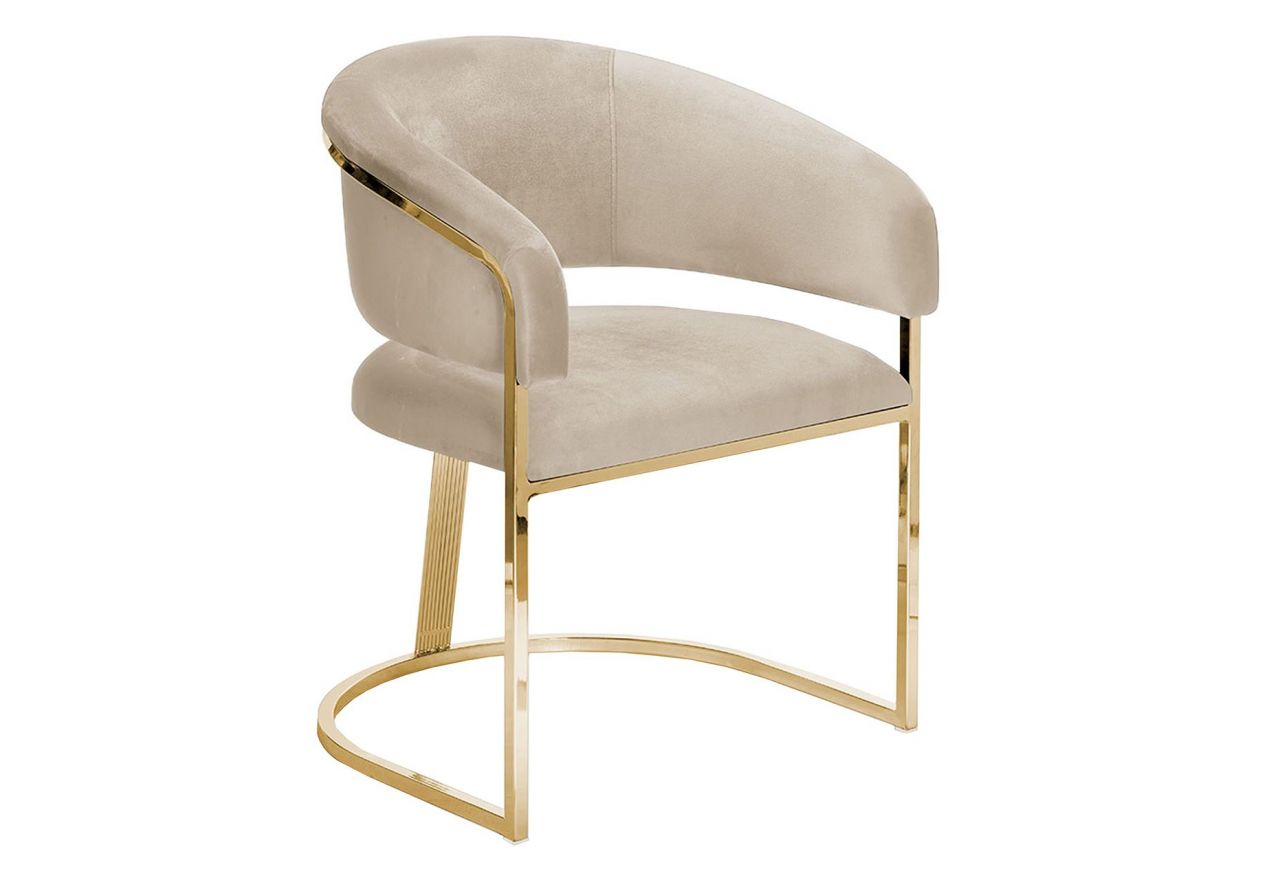 Bardzo eleganckie tapicerowane krzesło MALIKA na metalowych nogach, z kubełkowym siedziskiem