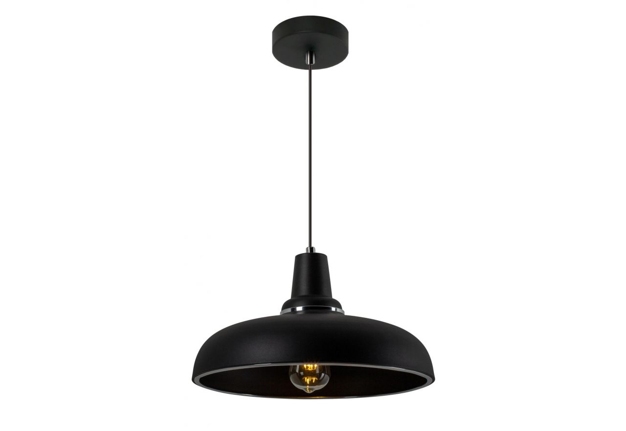 Minimalistyczna lampa loftowa sufitowa SAGRADO z czarnym metalowym kloszem