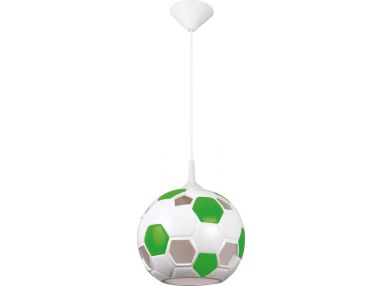 Lampa do pokoju chłopięcego PLAYER z ceramicznym kloszem w kształcie zielonej piłki