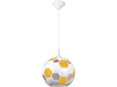 Wisząca lampa z ceramicznym kloszem w kształcie żółtej piłki PLAYER do pokoju dziecięcego