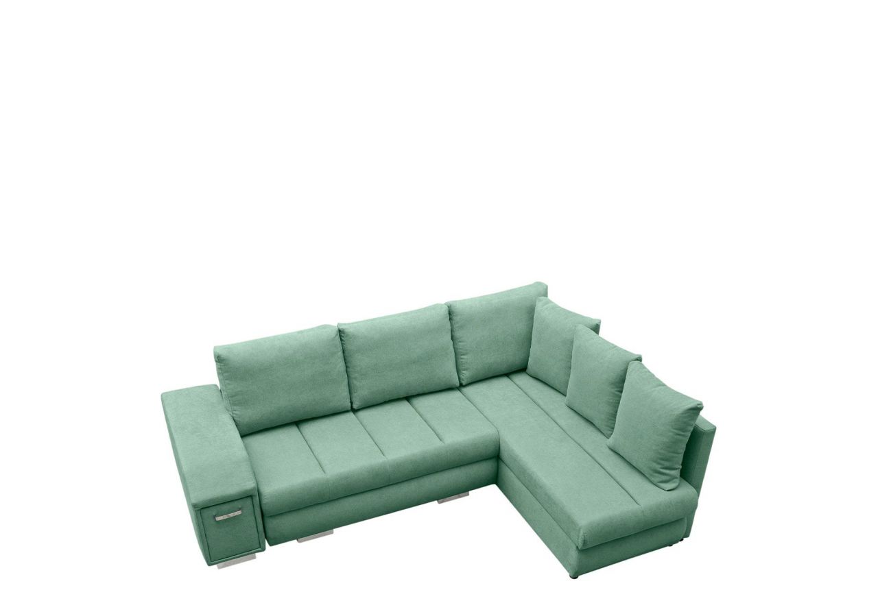 Modny narożnik z funkcją spania i wysuwanym barkiem do salonu - BARNI / Rico 18 - OUTLET