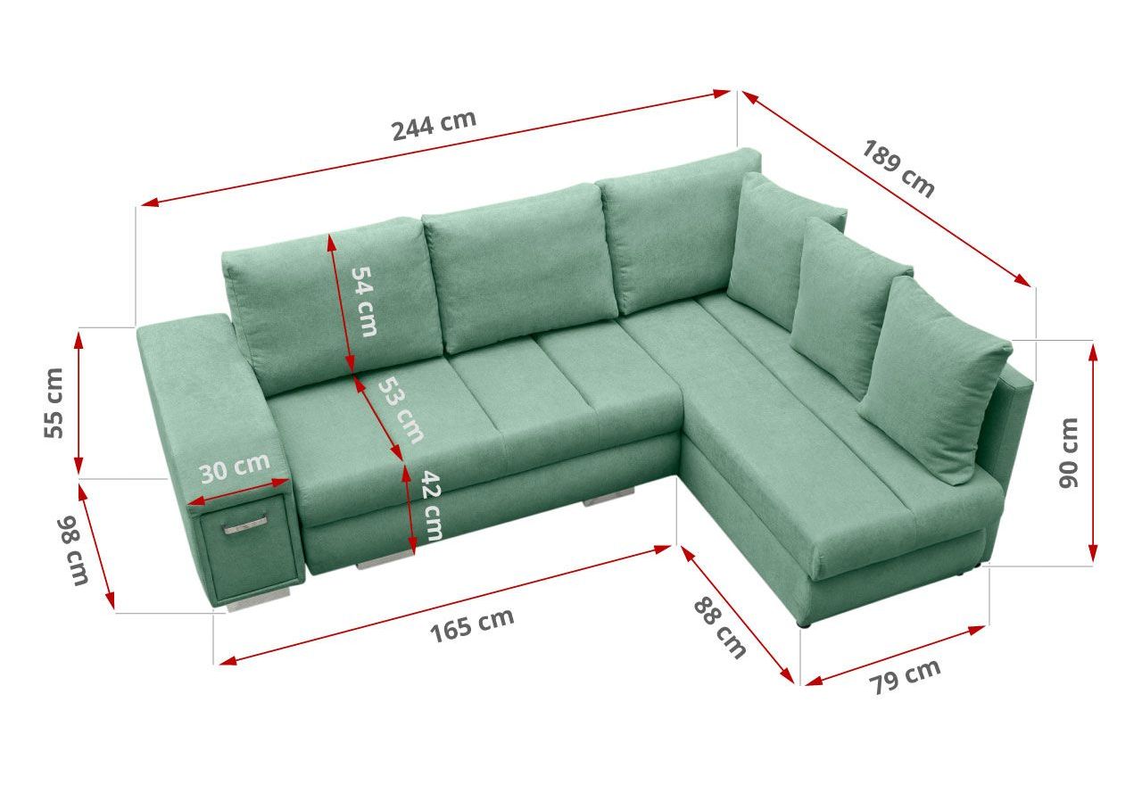 Modny narożnik z funkcją spania i wysuwanym barkiem do salonu - BARNI / Rico 18 - OUTLET