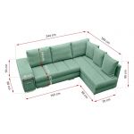 Modny narożnik z funkcją spania i wysuwanym barkiem do salonu - BARNI / Rico 18 - OUTLET