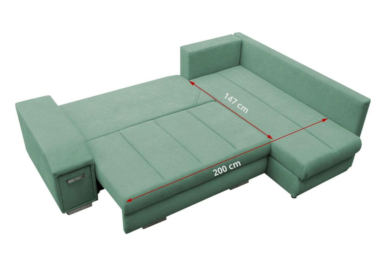 Modny narożnik z funkcją spania i wysuwanym barkiem do salonu - BARNI / Rico 18 - OUTLET