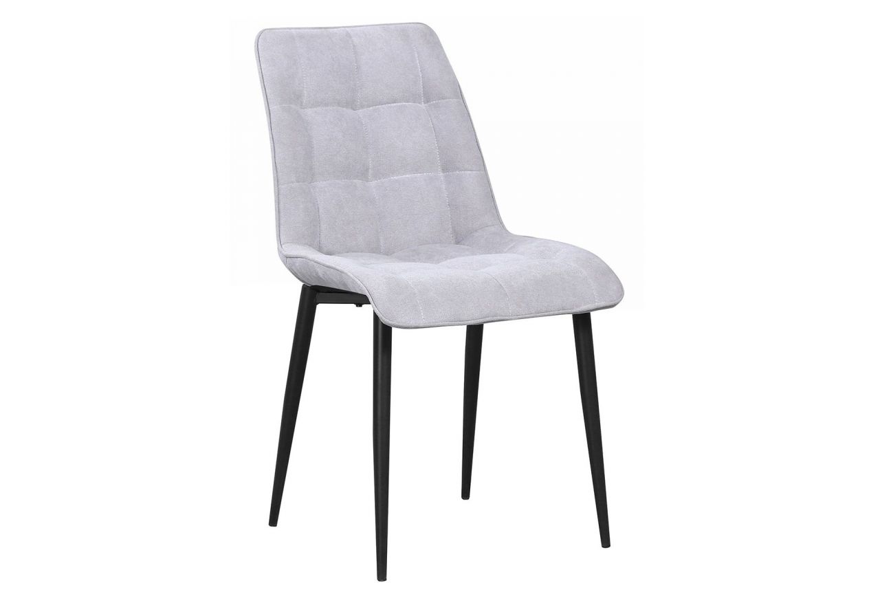 Krzesło MARANO ze srebrną tapicerką i nóżkami w kolorze czarnym - OUTLET