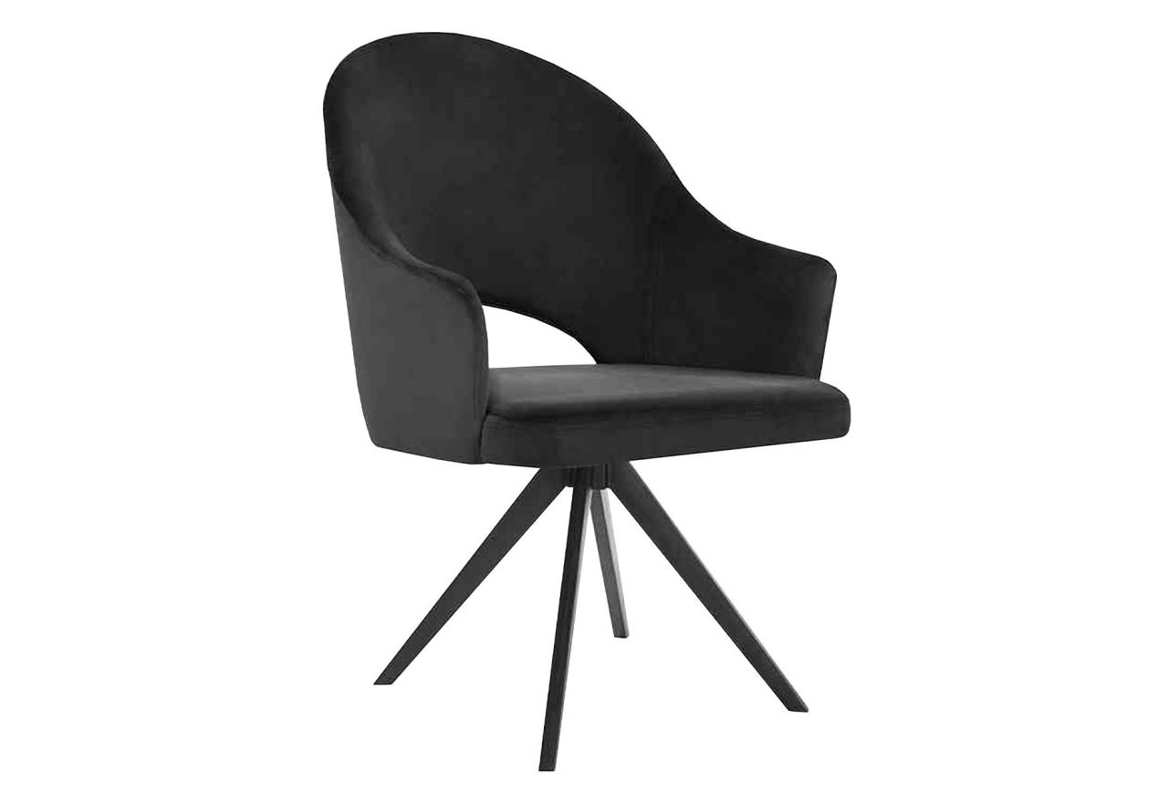 Designerskie kubełkowe krzesło obrotowe GARDA ROTO z metalowymi nóżkami w stylu retro