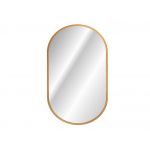 Eleganckie lustro łazienkowe podświetlane w złotej ramie - MARINETT / Lustro / Złoty