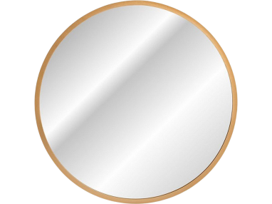 Okrągłe lustro łazienkowe podświetlane 60 cm w złotej ramie - MARINETT / Lustro / Złoty