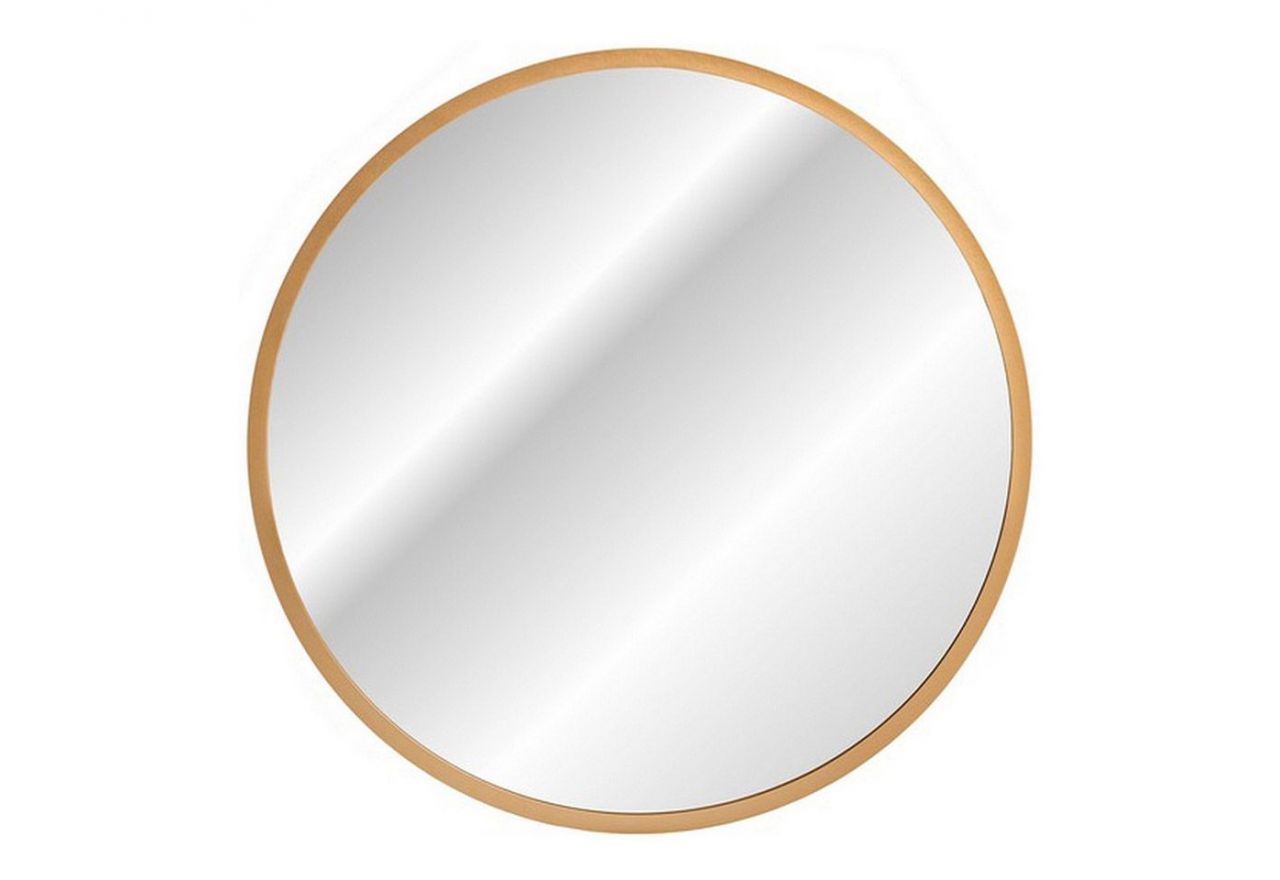 Okrągłe lustro łazienkowe podświetlane 60 cm w złotej ramie - MARINETT / Lustro / Złoty