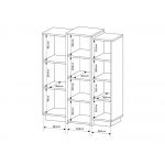 Nowoczesna, trzydrzwiowa komoda do pokoju i salonu - VITUALO / Biały Mat / Dąb Craft Złoty