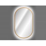 Eleganckie lustro łazienkowe podświetlane w złotej ramie - MARINETT / Lustro / Złoty