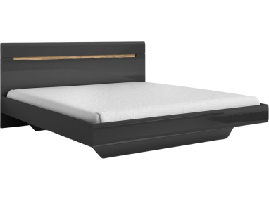 Łóżko drewniane do sypialni z opcja materaca i stelażem - HOMER antracyt
