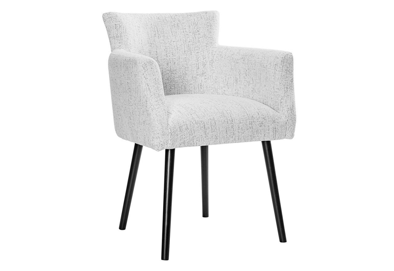 Tapicerowane krzesło fotelowe BACOLI o kubełkowym kształcie z wysokimi podłokietnikami