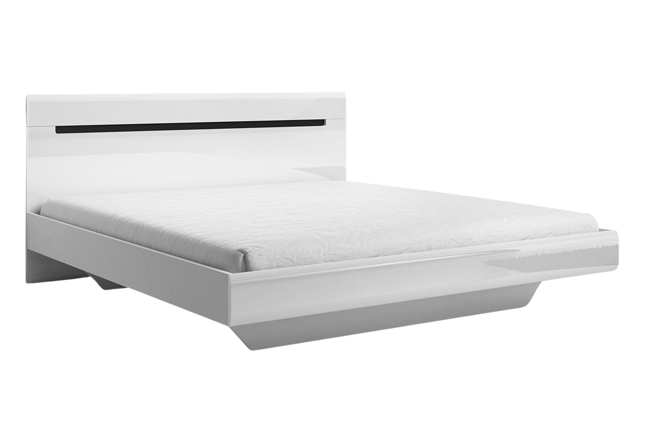 Drewniane łóżko z opcją stelaża i materaca - HOMER białe