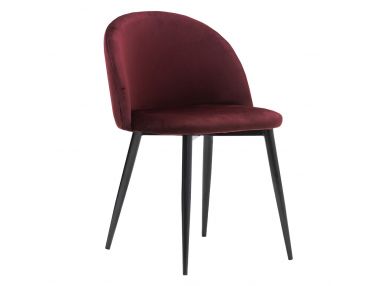 Bordowe krzesło tapicerowane SONATA w skandynawskim, minimalistycznym stylu