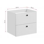 Szafka łazienkowa wisząca pod umywalkę 60 cm w nowoczesnym stylu - HERMOSA / Biały