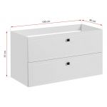 Wisząca szafka łazienkowa pod umywalkę 100 cm z dwoma szufladami - HERMOSA / Biały