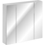 Oryginalna, trzydrzwiowa szafka łazienkowa wisząca z lustrem 80 cm - HERMOSA / Biały