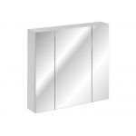 Oryginalna, trzydrzwiowa szafka łazienkowa wisząca z lustrem 80 cm - HERMOSA / Biały