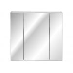 Oryginalna, trzydrzwiowa szafka łazienkowa wisząca z lustrem 80 cm - HERMOSA / Biały