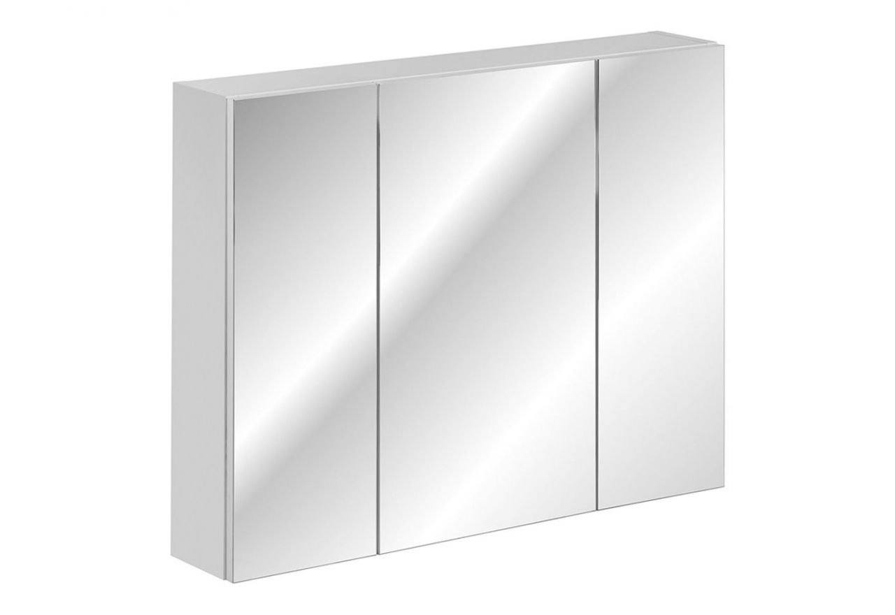 Współczesna szafka łazienkowa wisząca z lustrem na frontach 100 cm - HERMOSA / Biały