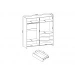 Szafa przesuwna 204 cm z lustrem do sypialni i miejscem na telewizor - TABES Biały mat