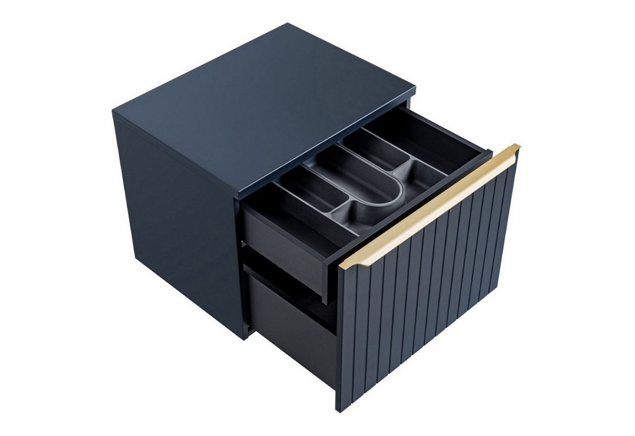 Nowoczesna, wisząca szafka łazienkowa pod umywalkę nablatową 80 cm - MARINETT / Deep Blue