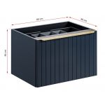 Nowoczesna, wisząca szafka łazienkowa pod umywalkę nablatową 80 cm - MARINETT / Deep Blue