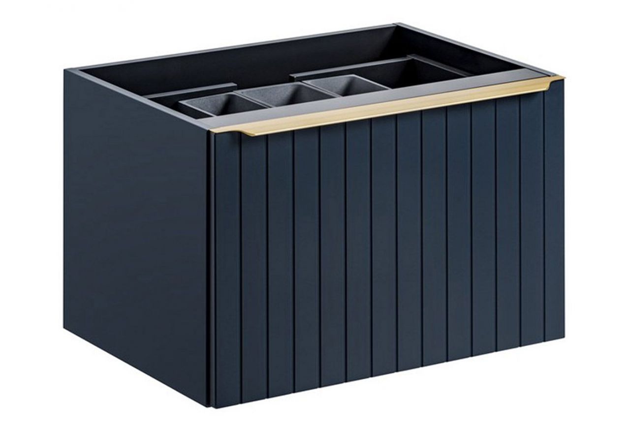 Nowoczesna, wisząca szafka łazienkowa pod umywalkę nablatową 80 cm - MARINETT / Deep Blue