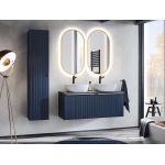 Eleganckie lustro łazienkowe podświetlane w złotej ramie - MARINETT / Lustro / Złoty