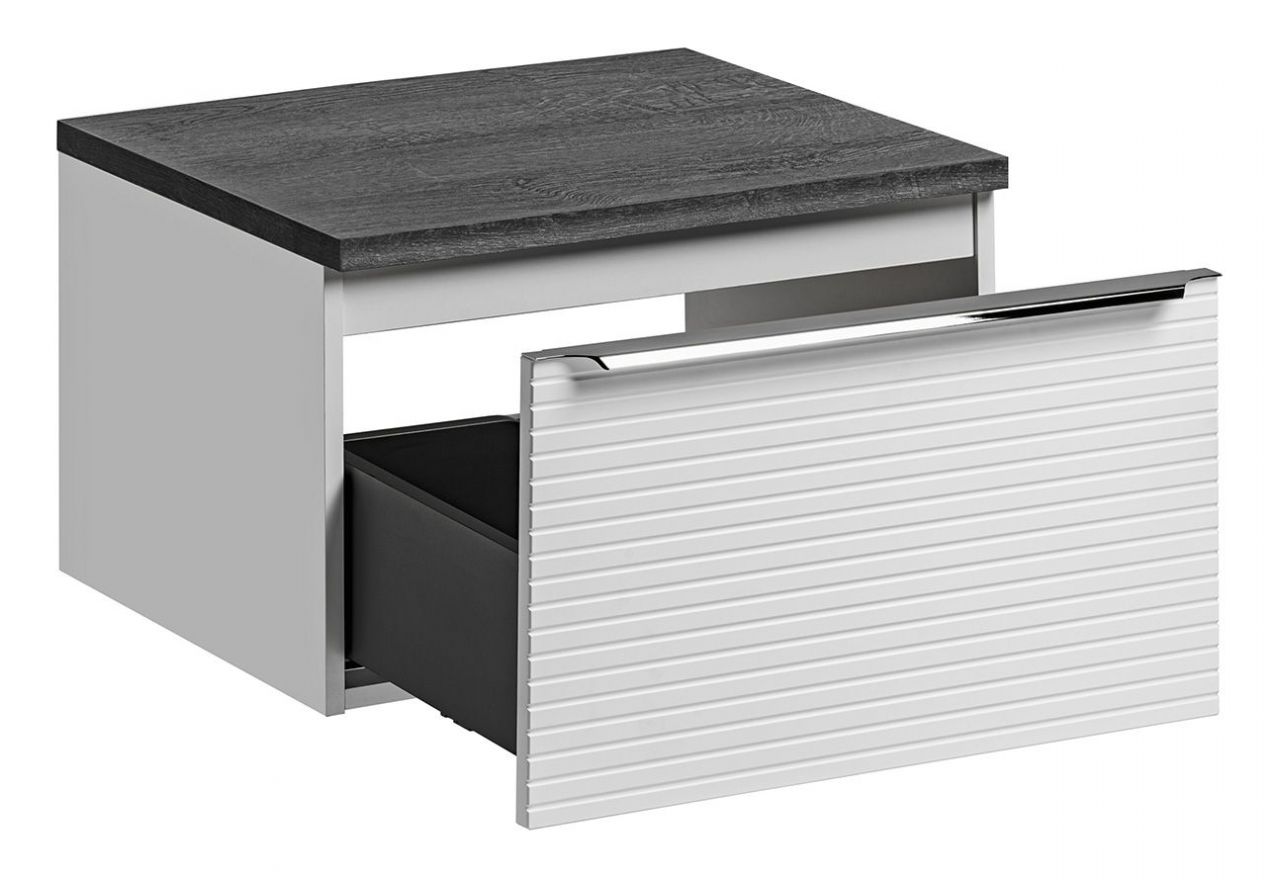 Nowoczesna szafka łazienkowa pod umywalkę nablatową 60 cm wisząca - LEVANTO / Biały