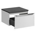 Nowoczesna szafka łazienkowa pod umywalkę nablatową 60 cm wisząca - LEVANTO / Biały